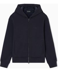 Emporio Armani - Asv Sweatshirt Mit Reißverschluss Und Kapuze, Gefertigt Aus Einer Lyocell-Mischung Aus Gebondetem Jersey - Lyst