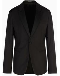 Emporio Armani - Worsted Single-Breasted Jacket - Lyst