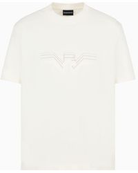 Emporio Armani - Camiseta De Punto Grueso Con Águila Degradada Multitextura - Lyst
