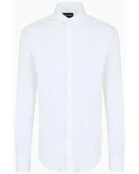 Emporio Armani - Camicia Slim Fit In Raso Leggero Comfort - Lyst