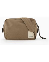 Emporio Armani - Sustainability Values Capsule Collection Organic Canvas Drawstring Tech Case With Shoulder Strap - Lyst