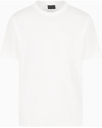 Emporio Armani - Camiseta De Punto Con Logotipo En Tejido Jacquard Asv - Lyst