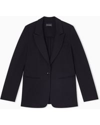 Emporio Armani - Viscose Stretch Interlock Jacket - Lyst