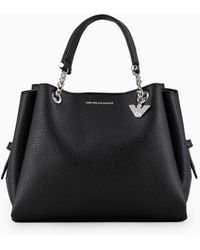 Emporio Armani - Palmellato Leather-effect Handbag With Eagle Charm - Lyst