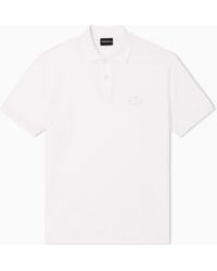 Emporio Armani - Jersey Polo Shirt With Embossed Ea Logo Embroidery - Lyst