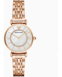 Emporio Armani - Two-Hand Rose-Tone Stainless Steel Watch - Lyst