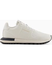 Emporio Armani - Leather Sneakers With Thermoformed Details - Lyst