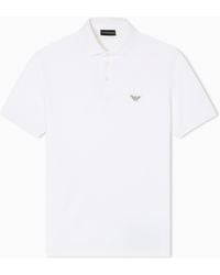 Emporio Armani - Piqué Polo Shirt With Embroidered Eagle - Lyst