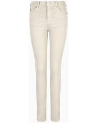 Emporio Armani - J18 High-rise Skinny-leg Jeans In A Garment-dyed Stretch Fabric - Lyst