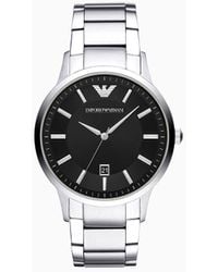 Emporio Armani - Men's Three-hand Date Stainless Steel Watch - Lyst