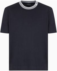 Emporio Armani - Asv Jersey T-Shirt With Trimmed Crew Neck - Lyst