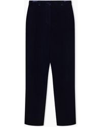 Emporio Armani - Liquid Velvet Trousers With Pleats - Lyst