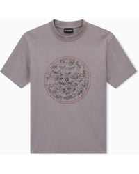 Emporio Armani - Heavy Jersey T-Shirt With Print And Eagle Hong Kong Capsule Collection - Lyst