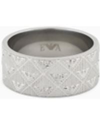 Emporio Armani - Stainless Steel Band Ring - Lyst