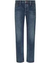 Emporio Armani - J41 Vintage Straight Fit Jeans Aus Lab Denim - Lyst