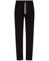 Emporio Armani - Double-jersey Joggers With Eagle Logo Patch - Lyst