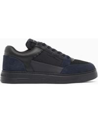 Emporio Armani - Sneakers Low-Top With Suede And Mesh Upper And Rubber Sole - Lyst