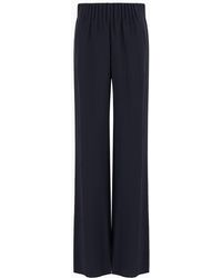 Emporio Armani - Flowing, Washed Matte Modal Trousers With Gathered Waist - Lyst
