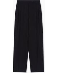 Emporio Armani - Trousers With Pleats With A Lurex Pinstriped Motif - Lyst