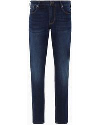 Emporio Armani - J06 Slim-fit Vintage-effect Comfort-denim Jeans - Lyst
