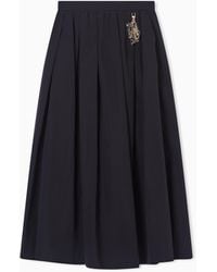 Emporio Armani - Langer Rock Aus Nylontaft Mit Bundfalten Zum Mondneujahr - Lyst