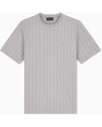 Emporio Armani - Jersey Jacquard Knit-Effect T-Shirt - Lyst