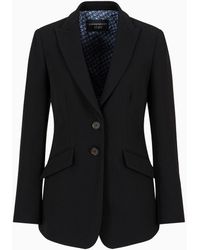 Emporio Armani - Icon Single-breasted Jacket In A Triacetate Blend - Lyst