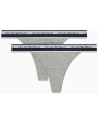 Emporio Armani - Stretch Cotton Logoband 2-pack T-thong - Lyst