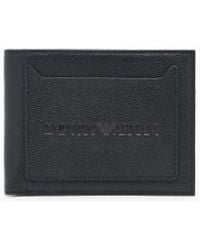 Emporio Armani - Tumbled-Leather Bi-Fold Wallet With Outer Pocket - Lyst