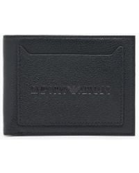 Emporio Armani - Cartera Plegable Con Bolsillo Exterior De Piel Abatanada - Lyst