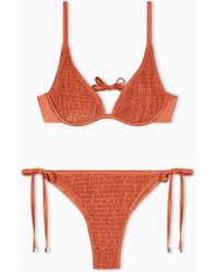 Emporio Armani - Lycra Smocked Triangle Bikini - Lyst