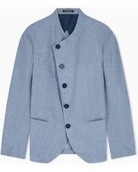 Emporio Armani - Icon Jacket With Diagonal Fastening - Lyst