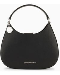 Emporio Armani - Asv Micro-grain Recycled Leather Hobo Bag - Lyst
