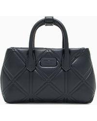 Emporio Armani - Nappa Leather-Effect Mini Bag With Embossed Motif - Lyst