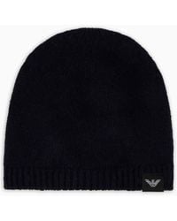 Emporio Armani - Bonnet En Pur Cachemire Côtelé - Lyst