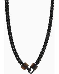 Emporio Armani - Brown Tiger's Eye Chain Necklace - Lyst