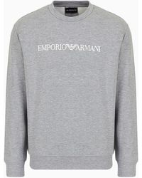 Emporio Armani - Felpa Misto Modal Con Stampa Logo - Lyst