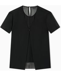 Emporio Armani - Two-Piece Technical Georgette Blouse - Lyst