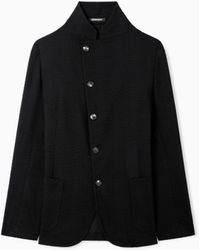 Emporio Armani - Guru Collar Jacket With Off-Centre Fastening - Lyst