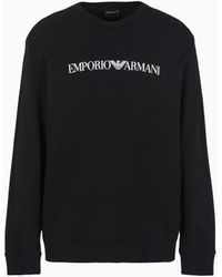 Emporio Armani - Felpa Misto Modal Con Stampa Logo - Lyst