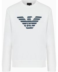 Emporio Armani - Sweatshirt Aus Modalmischung Mit Logo-print - Lyst