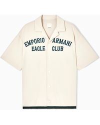 Emporio Armani - Eagle Club Jersey Shirt With Embroidery And Tape - Lyst