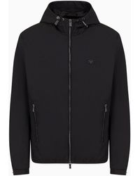 Emporio Armani - Water-repellent Nylon Blouson With Hood And Logo Patch - Lyst