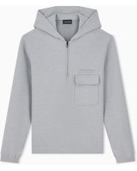 Emporio Armani - Travel Essential Piqué Jersey Hoodie - Lyst