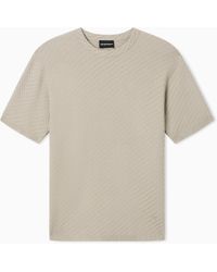 Emporio Armani - Embossed Patterned Viscose Jumper - Lyst
