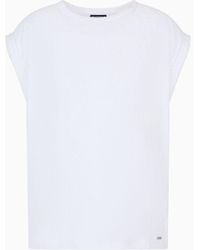 Emporio Armani - Beachwear T-shirt Aus Jersey In Jacquard-verarbeitung Mit Allover-3d-logo - Lyst
