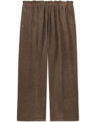 Emporio Armani - Cold-Dyed Linen-Blend Slubbed Gauze Trousers - Lyst