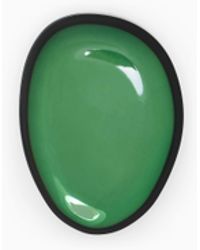 Emporio Armani - Glossy Oval Mirror Effect Brooch With A Brass Clasp - Lyst