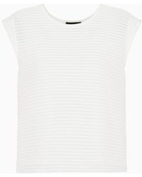 Emporio Armani - Short-sleeved Ottoman-effect Jersey Top - Lyst