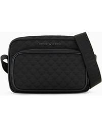 Emporio Armani - Nylon Bag With An All-Over Jacquard Eagle Motif Essential - Lyst